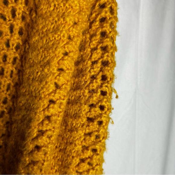 Madewell Mustard Yellow Windemere Pointelle Pullover Sweater Open Knit Sz Small - Picture 6 of 9